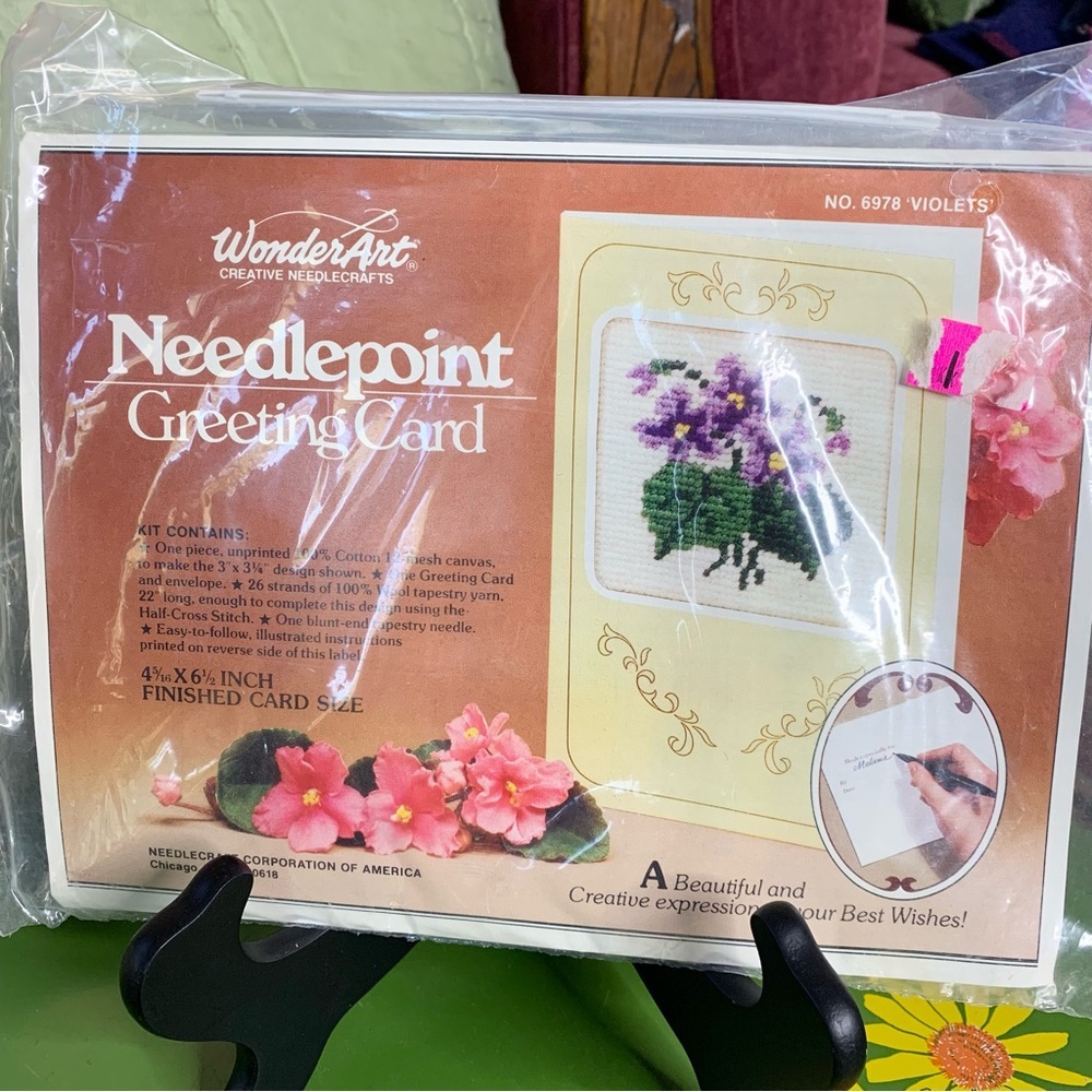 Violet Needlepoint Card Kit